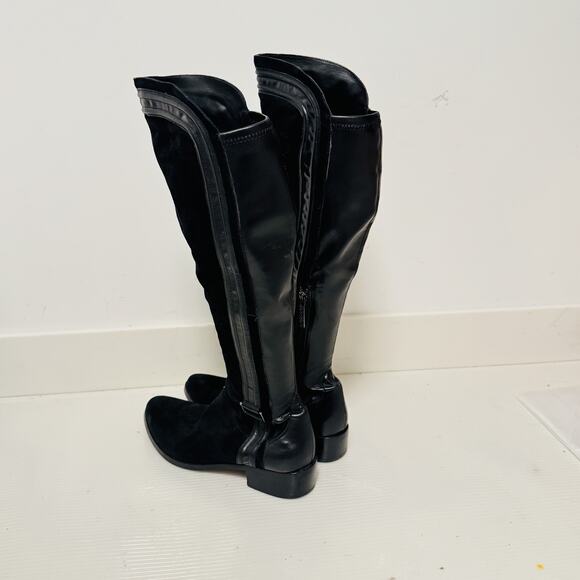 Donald J Pliner Boots Womens 8.5 Black Suede Leather Tall Riding Equestrian - Picture 5 of 12